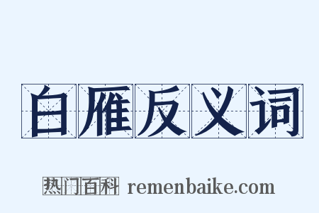 白雁反义词是什么意思的图片